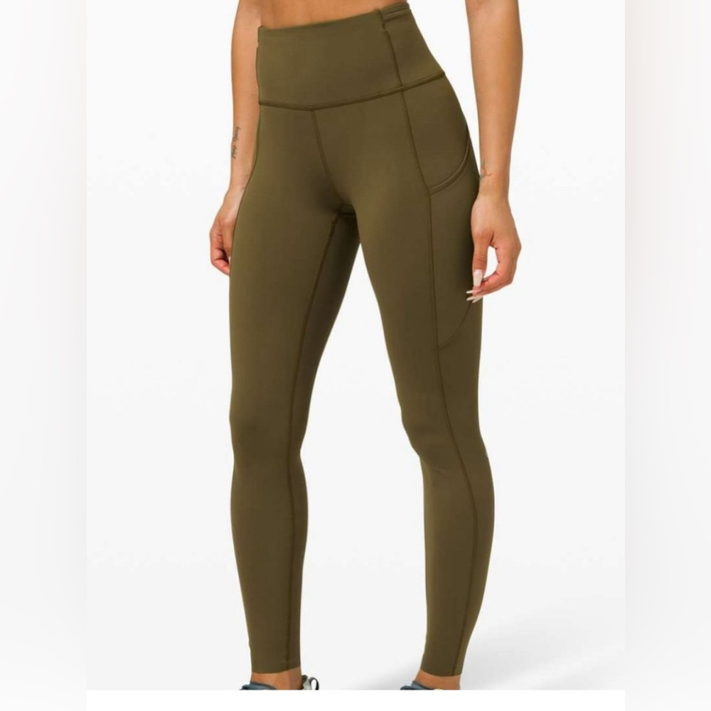 Lululemon Fast and Free High Rise Tight 25”, Olive size 2.